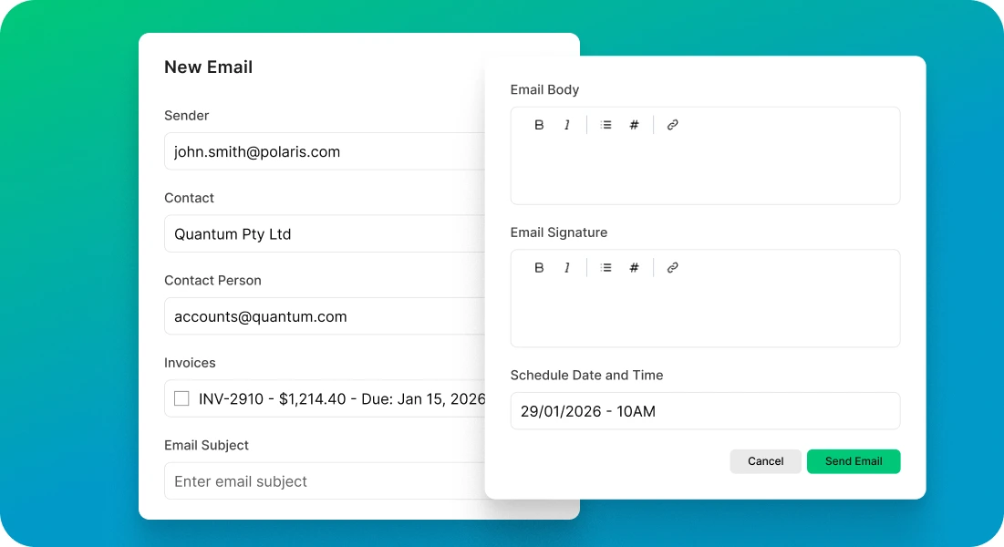 Manual email creation
